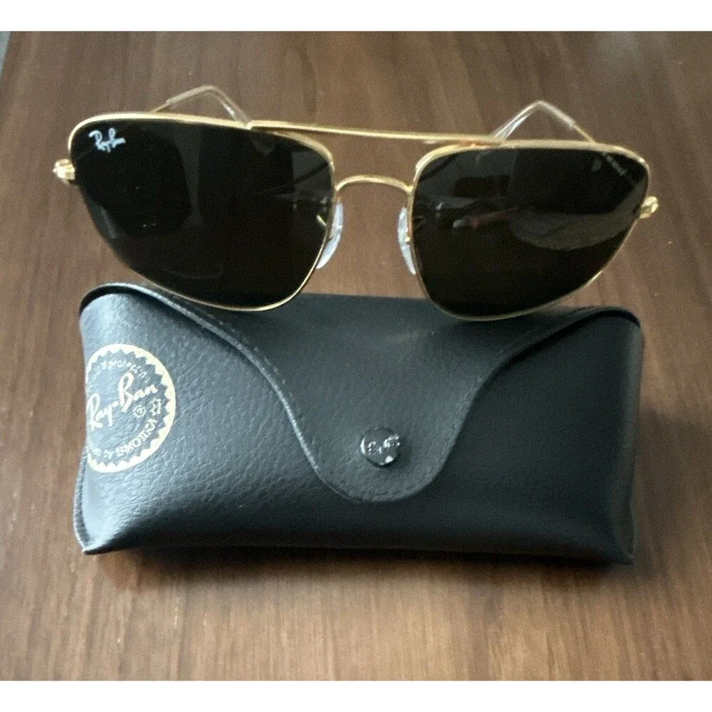 Ray-Ban RB30981 Caravan Arista sunglasses Size 58-16 Gold /Green lens Excellent
